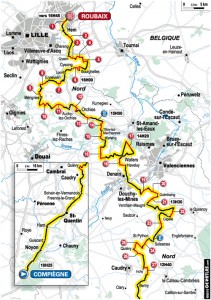 Le parcours de Paris-Roubaix 2010
