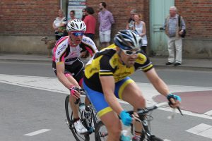 Christophe en tête en début de course...