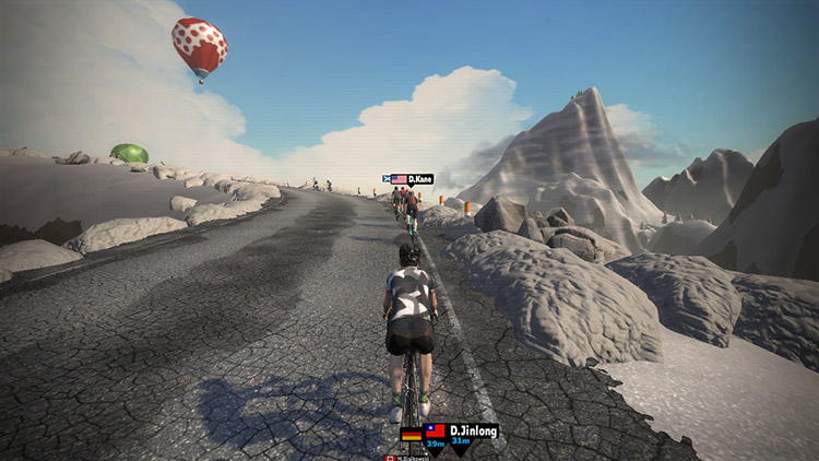 Une séance en montagne sur Zwift