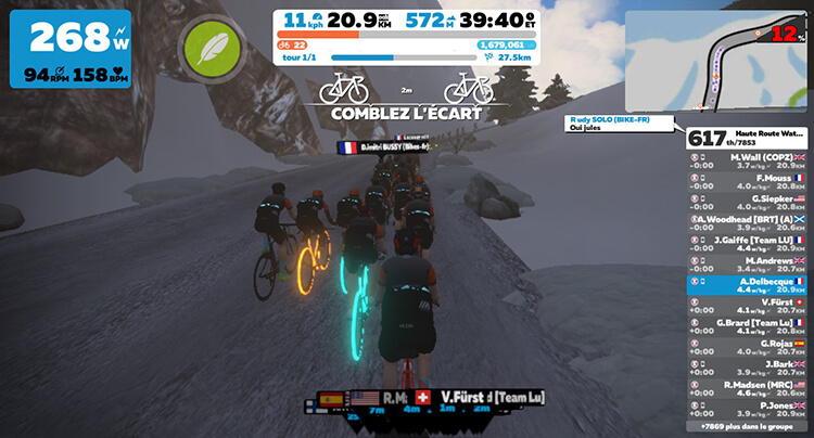 Le niveau sur Zwift est impressionnant, il fallait se faire la peau pour être devant !